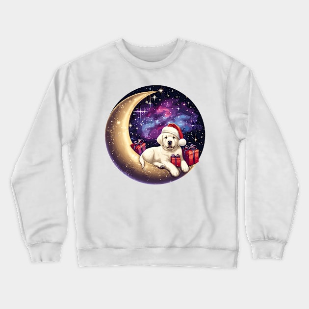 Labrador Retriever On The Moon Christmas Crewneck Sweatshirt by Graceful Designs